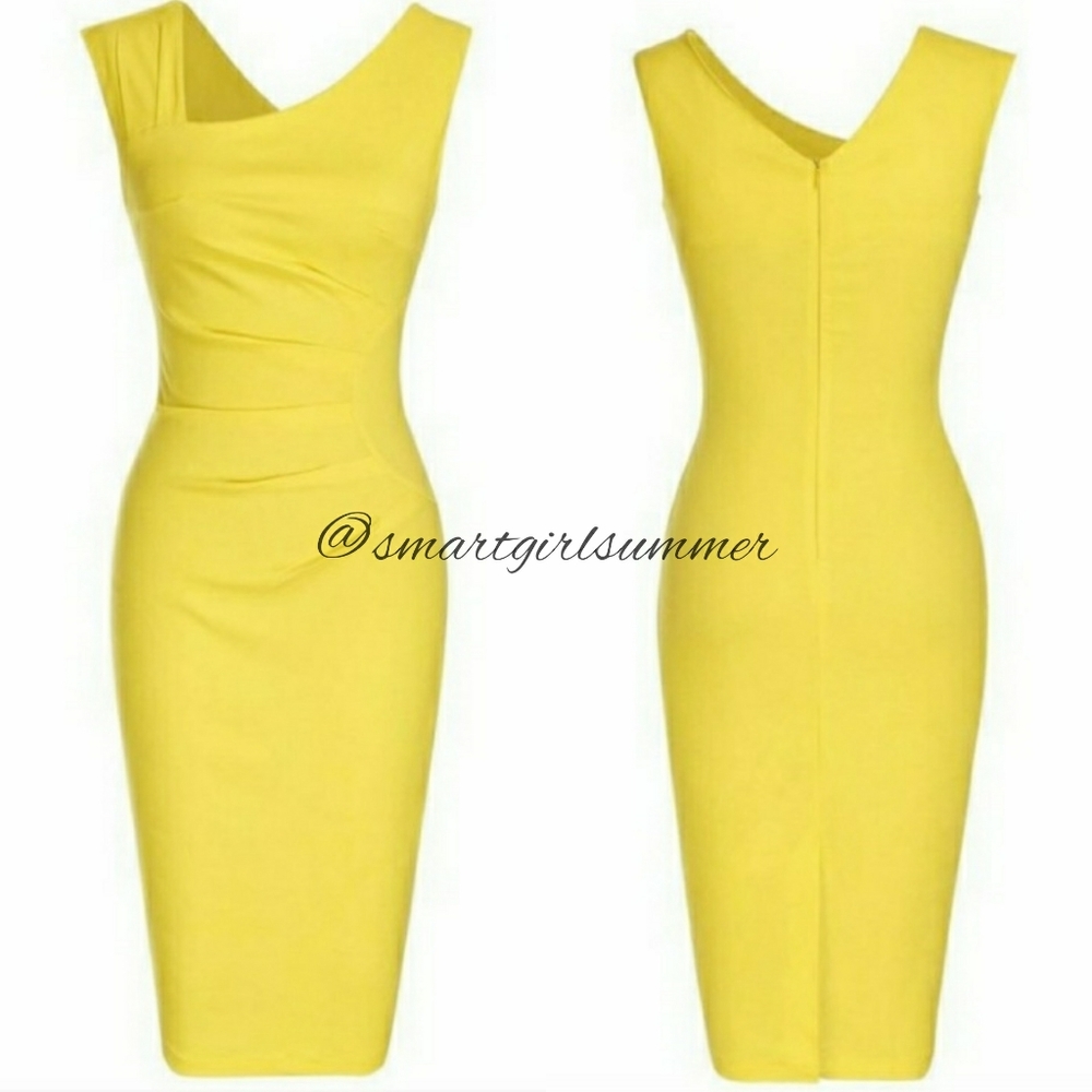 🆕⭐Lemon Yellow midi pencil dress